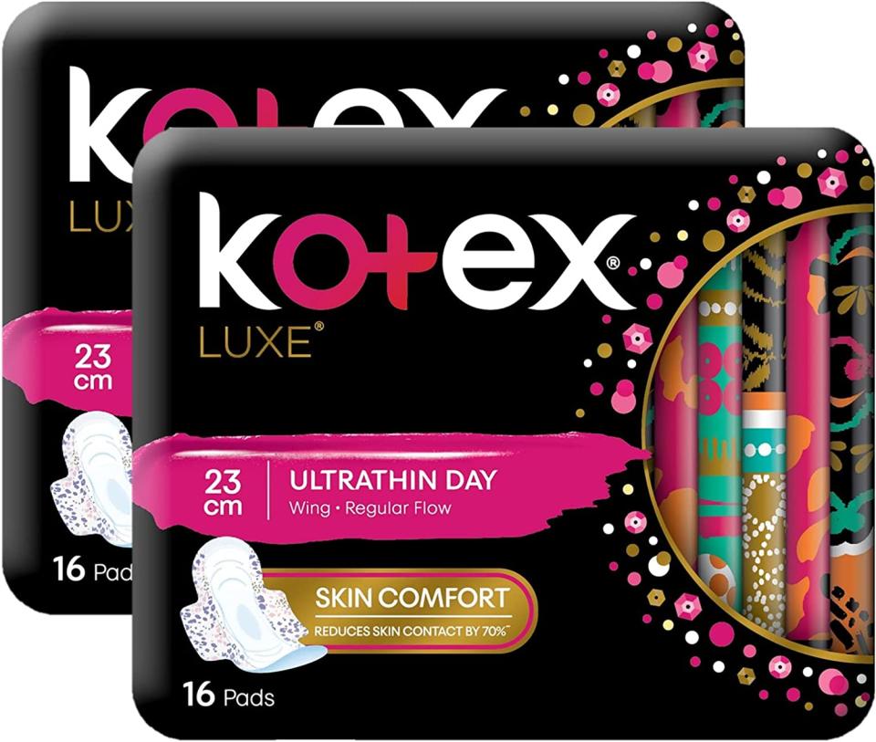 Kotex Luxe Ultrathin Day Wing Sanitary Pads, 23cm, Twin Pack
