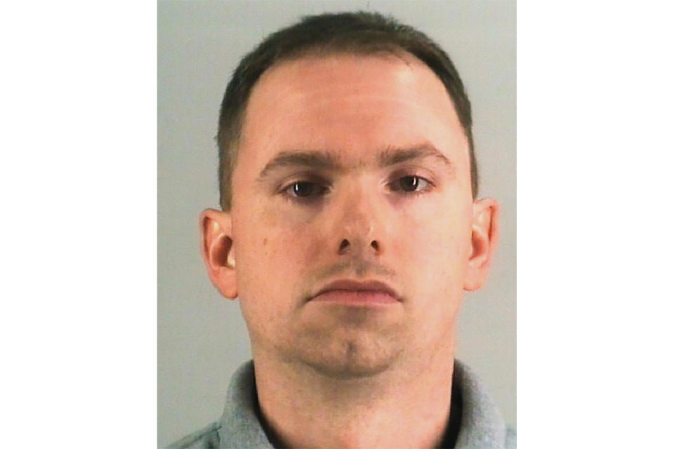 FILE - This undated photo provided by the Tarrant County Jail shows Aaron Dean. Jury selection began Monday, Nov. 28, 2022, in the the murder trial of the former Fort Worth police officer Dean, who fatally shot a Black woman through a window of her own Fort Worth, Texas, home in 2019. He is charged with the murder of Atatiana Jefferson, whom he shot while responding to a call about an open front door. (Tarrant County Jail via AP, File)