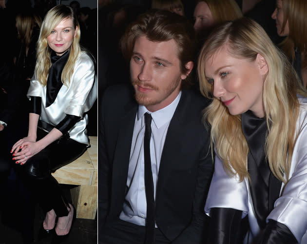 Keinen blassen Dunst von Mode? Nein! Auch Kirsten bezauberte bei Saint Laurent mit ihrem Style. Die 30-Jährige bestaunte im schimmernden Seidentop, knallengen Leder-Leggins und mit Boyfriend Garrett Hedlund die neuesten Looks von Saint Laurent-Chefdesigner Hedi Slimane. (Bilder: Getty Images)