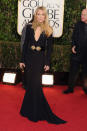 Golden Globes 2013: Kate Hudson dazzled in an Alexander McQueen gown with gold embellishments © Getty