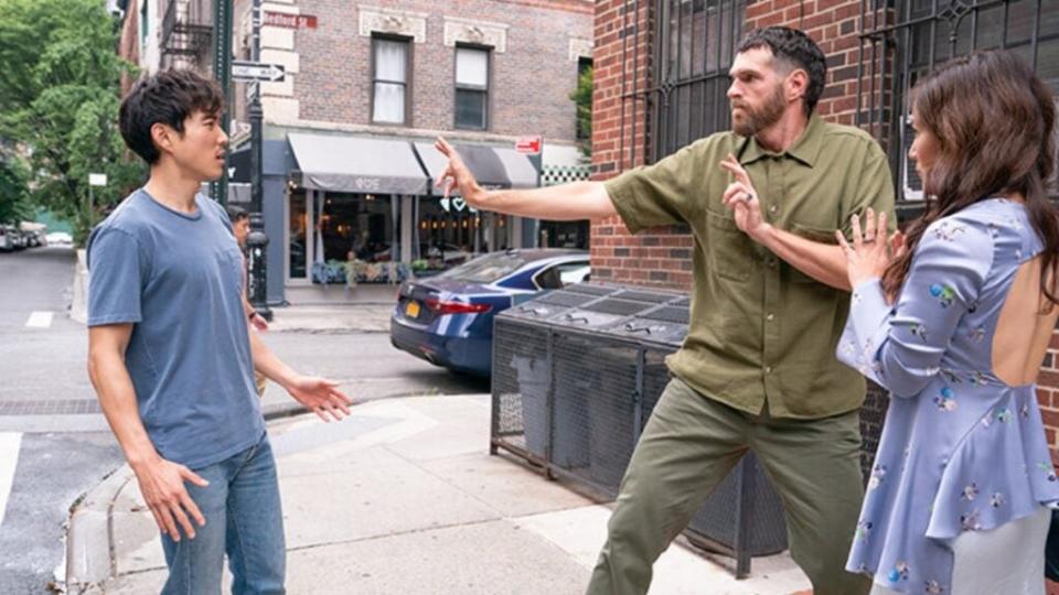 Ben (Justin H. Min) has a confrontation in the streets of New York in "Shortcomings"