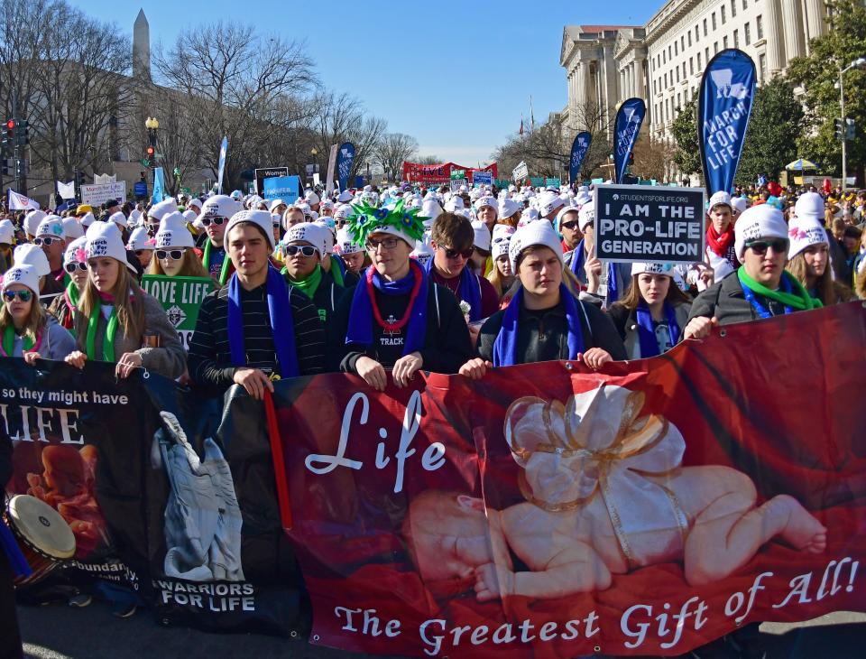 <p>Thousands of anti-abortion activists from around the U.S. gather near the National Mall in Washington, Jan. 19, 2017 for the annual March for Life. (Photo: Eva Hambach/AFP/Getty Images) </p>