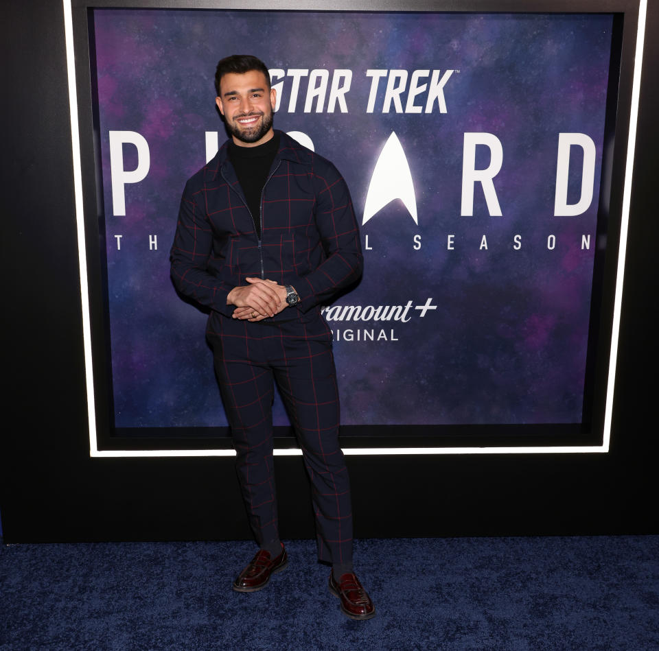 HOLLYWOOD, CALIFORNIA - FEBRUARY 09: Sam Asghari attends the Los Angeles premiere of the third and final season of Paramount+'s original series 