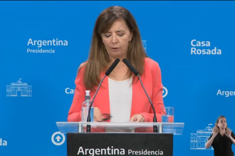 Conferencia de prensa de la portavoz de la presidencia Gabriela Cerruti