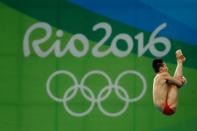 <p>Aisen Chen of China competes during the Men’s Diving 10m Platform final on Day 15 of the Rio 2016 Olympic Games at the Maria Lenk Aquatics Centre on August 20, 2016 in Rio de Janeiro, Brazil. (Photo by Clive Rose/Getty Images) </p>