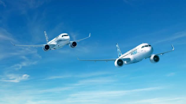 Bombardier and Airbus jets