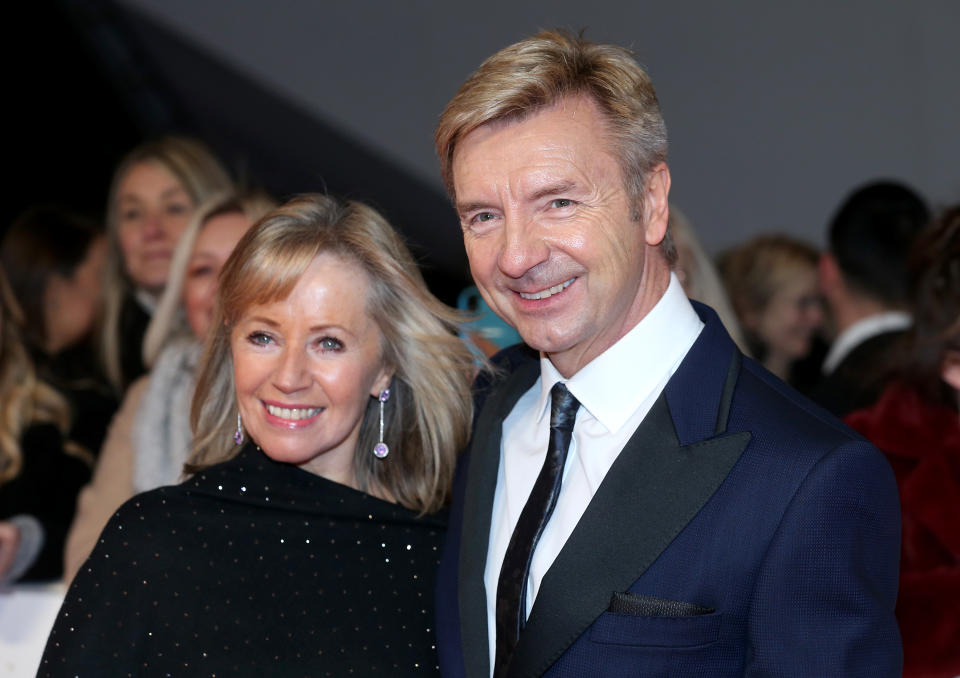 Karen Barber and Christopher Dean attending the National Television Awards 2020 held at the O2 Arena, London. (Photo by Isabel Infantes/PA Images via Getty Images)