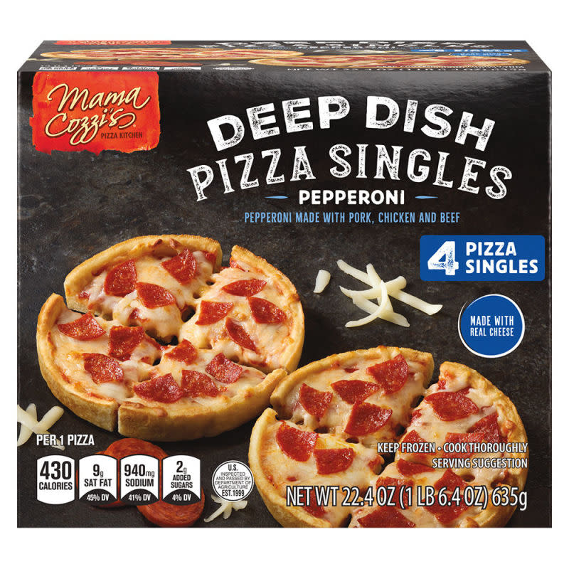 Mama Cozzi's Pizza Kitchen Deep Dish Pepperoni Pizza Singles<p>Aldi</p>