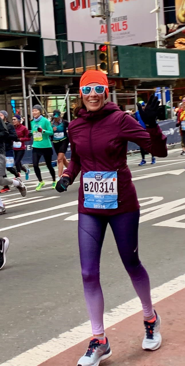 Natalie Rizzo running the New York City half marathon in 2019. (Natalie Rizzo)