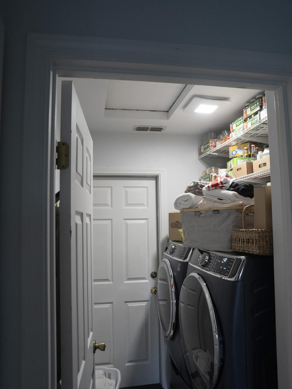 Franzen and Crenshaw’s laundry room. (Chloe Aftel for The Washington Post)