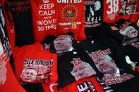 T-shirts showing Sir Alex Ferguson on sale at Old Trafford today. Welcome to AFP’s Live Report on Sir Alex Ferguson's final home game as Manchester United manager, against Swansea at Old Trafford