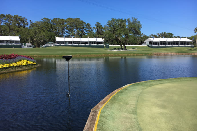 Intel True VR cameras are placed at the iconic 17th hole at the PGAï¿½s PLAYERS Championship. Intel True VR is providing a live VR experience with the PGA at the PLAYERS Championship. (Credit: Intel Corporation)