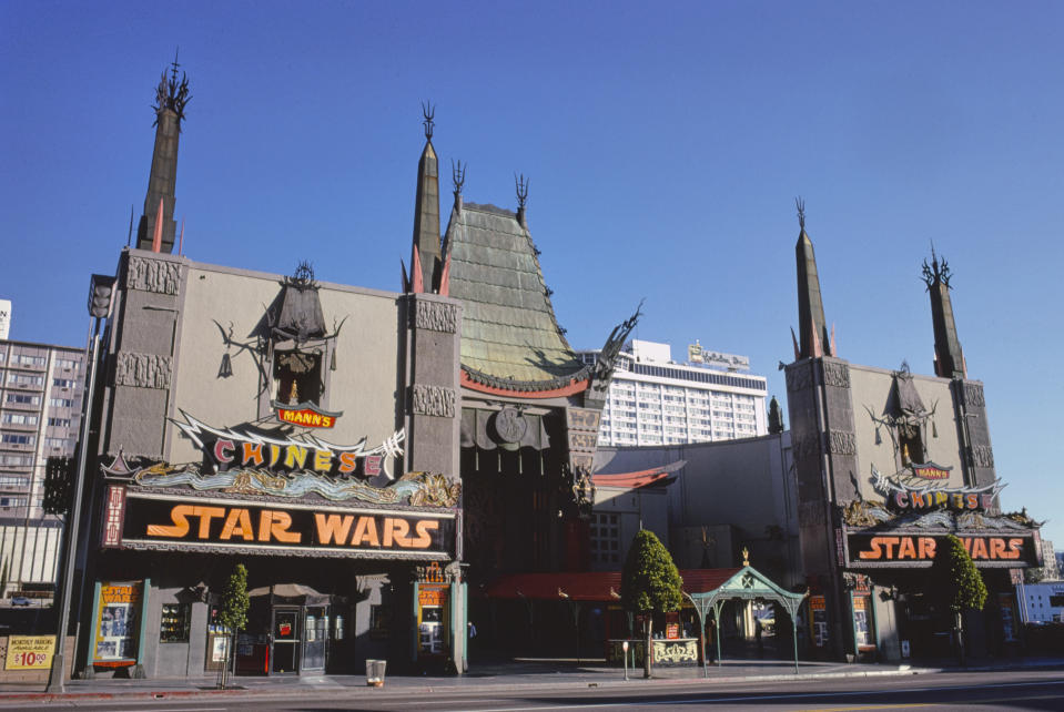 Grauman's Chinese Theater in Hollywood, 1977. 