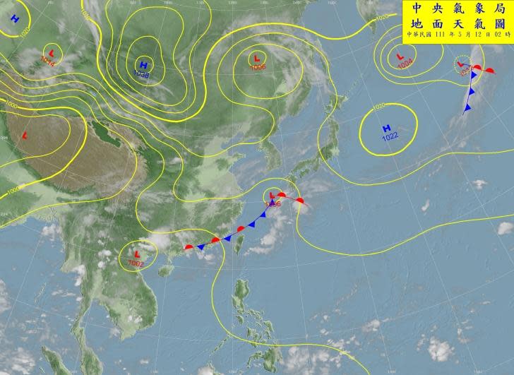 地面天氣圖（圖／氣象局提供）
