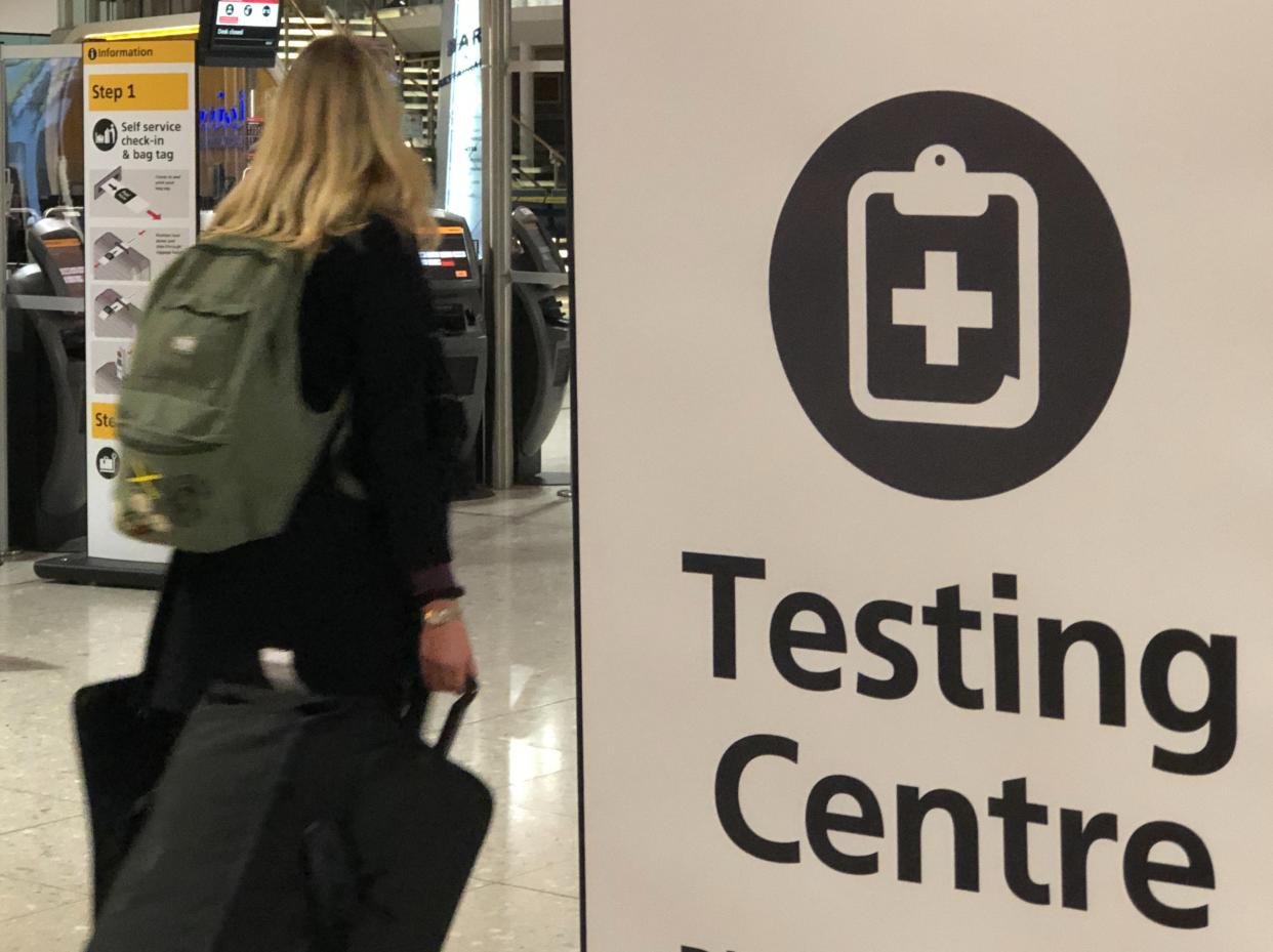 Sign of the times: Covid testing centre at Heathrow Airport Terminal 2 (Simon Calder)