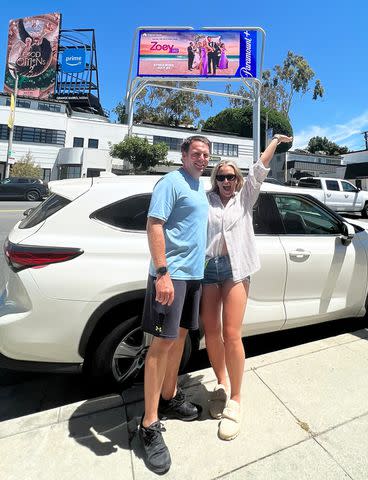 <p>Jamie Lynn Spears/Instagram</p> Jamie Watson and Jamie Lynn Spears pose in front of a 'Zoey 102' billboard