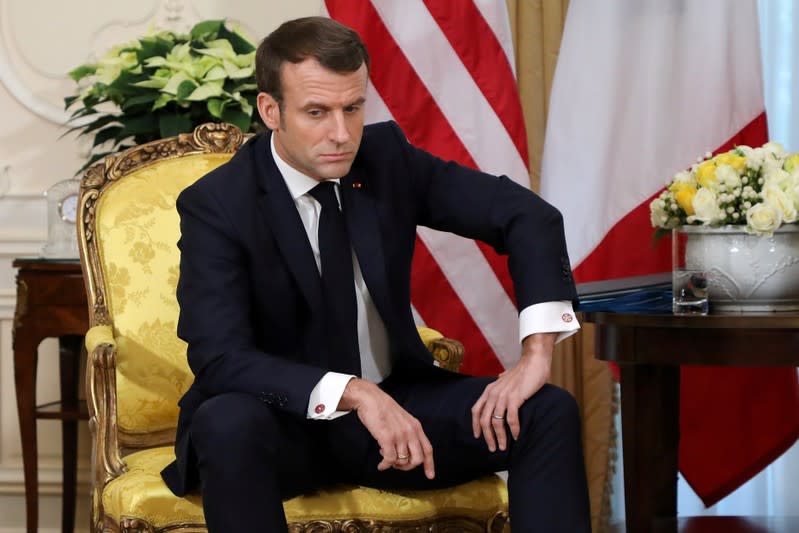 U.S. President Trump meets France's President Macron, ahead of the NATO summit, in London