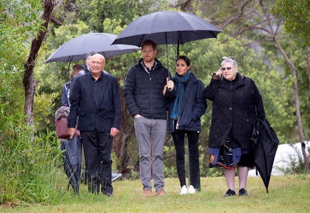 Britain's Prince Harry and Meghan, Duchess of Sussex visiting Abel Tasman National Park, which sits at the north-Eastern tip of the South Island, New Zealand to visit some of the conservation initiatives managed by the Department of Conservation, October 29, 2018. Paul Edwards/Pool via REUTERS