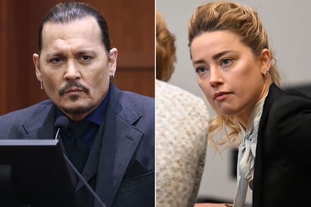 JIM LO SCALZO/POOL/AFP via Getty; JIM WATSON/POOL/AFP via Getty Johnny Depp and Amber Heard during his 2022 defamation trial