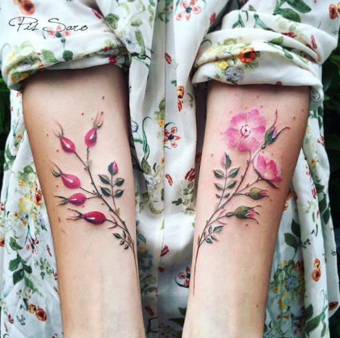 These arm designs by flower tattoo genius Pis Saro are simply breathtaking.