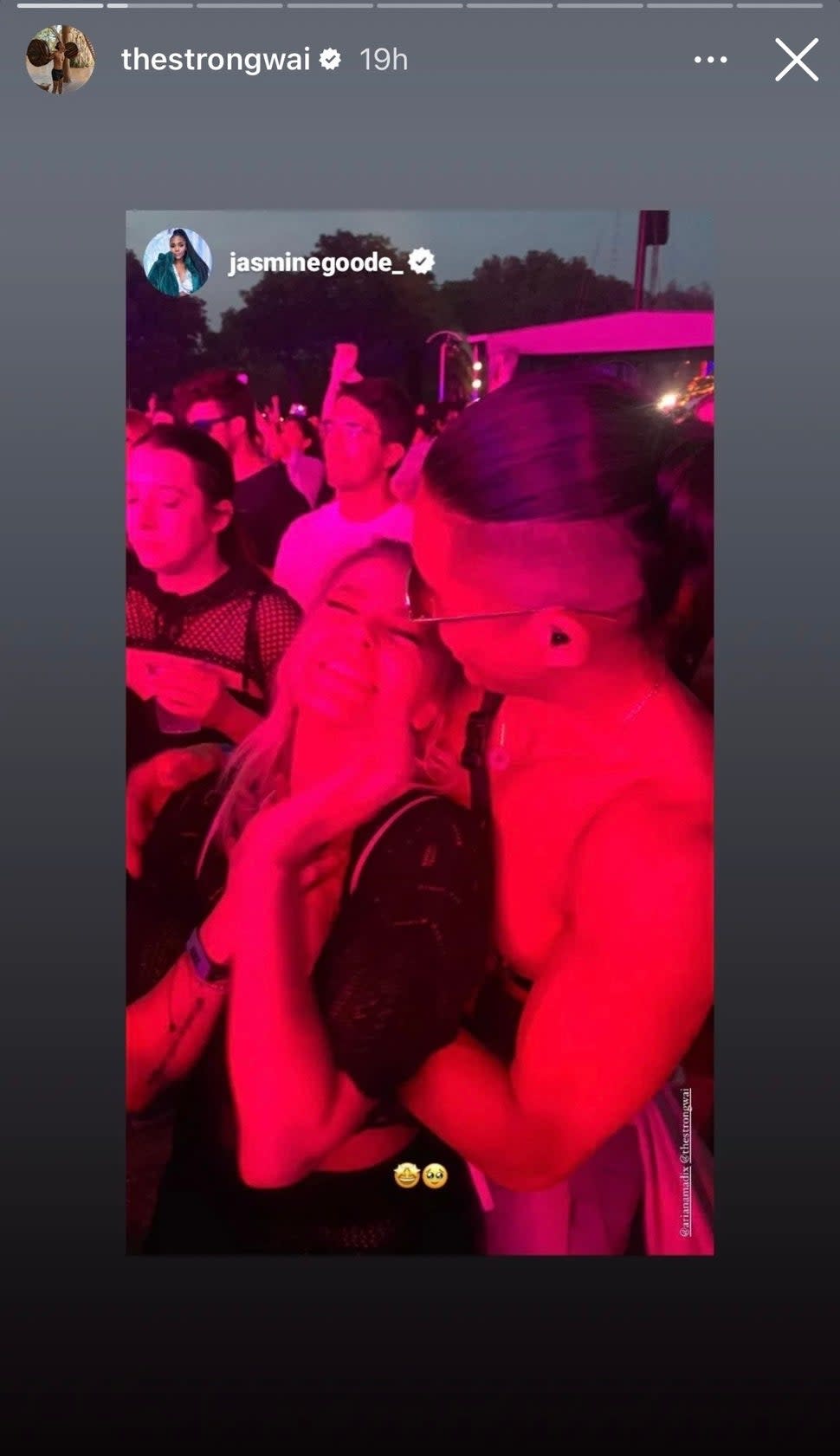 Ariana Madix Daniel Wai Governors Ball IG Story