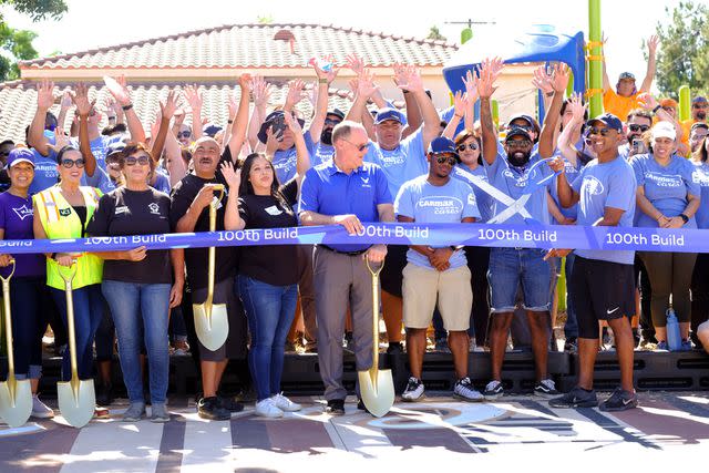 <p>Montoya Photography</p> More than 150 volunteers came together in Riverside, Calif., to support CarMax’s 100th playground build with KABOOM!, an accomplishment reflecting 13 years of collaboration with the nonprofit organization.