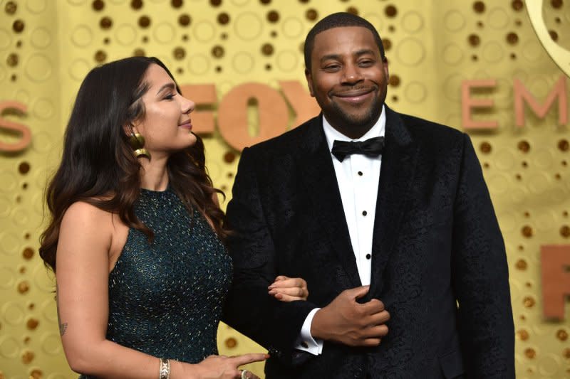Kenan Thompson (R) and Christina Evangeline attend the Primetime Emmy Awards in 2019. File Photo by Christine Chew/UPI