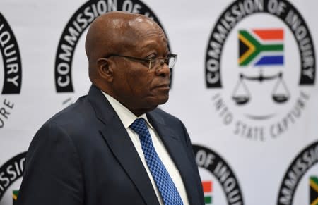 Former South African President Jacob Zuma appears before the Commission of Inquiry into State Capture in Johannesburg