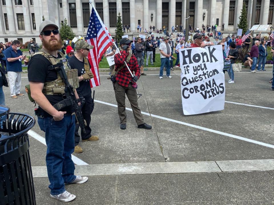 Protesters in Olympia, Washington