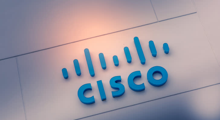 the cisco (CSCO) logo on a wall