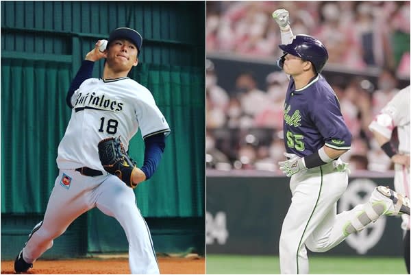 「三冠王」村山宗隆(右)vs.「四冠王」 山本由伸。合成照片