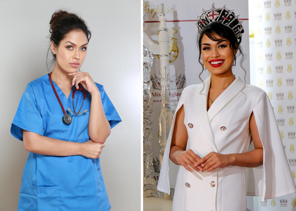 Dr Bhasha Mukherjee has become the longest serving Miss England in the competition's history. (SWNS)