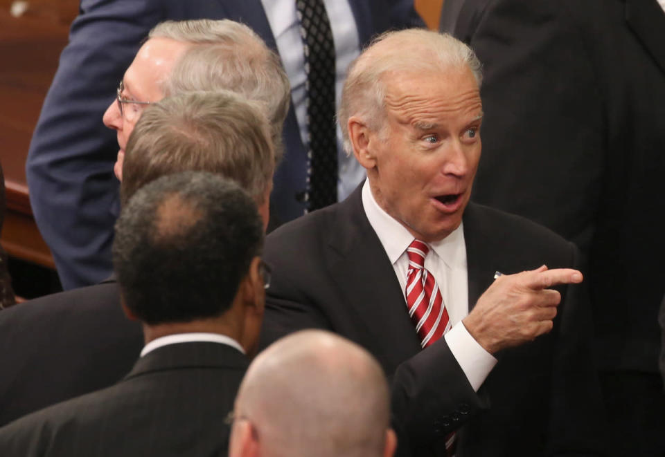 Joe Biden gestures