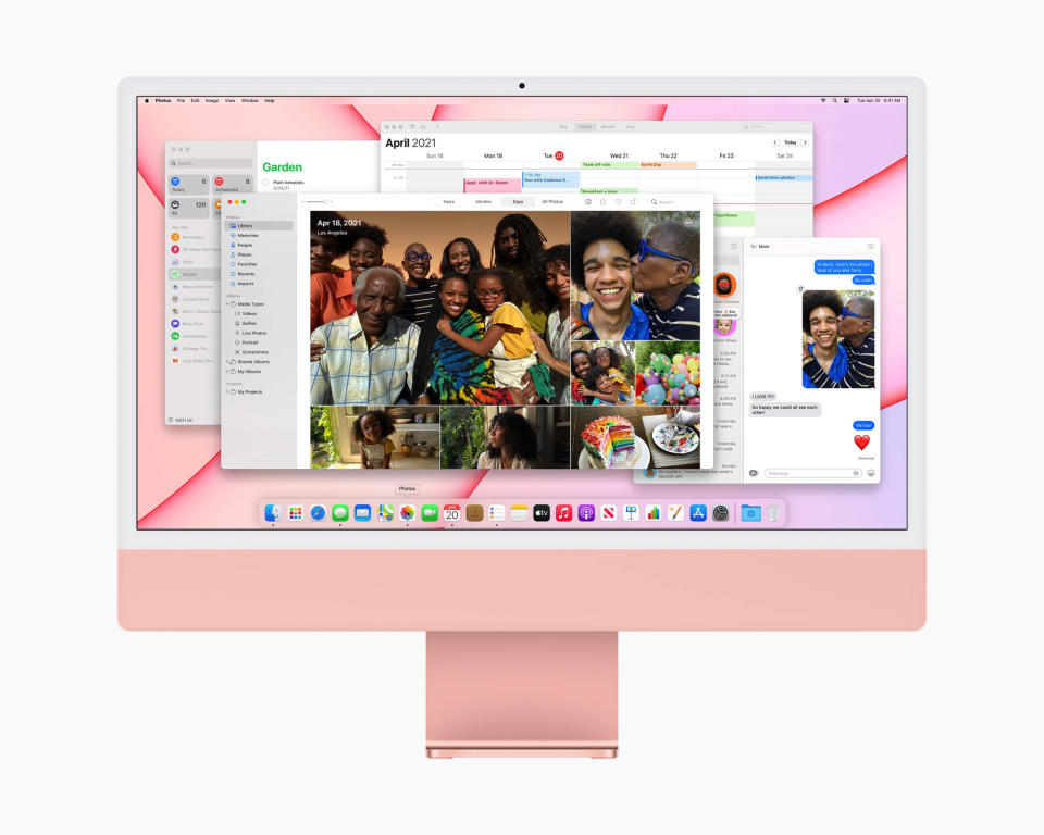 <p>The new Apple iMac powered by the M1 chip and in a rainbow of color options.</p> 