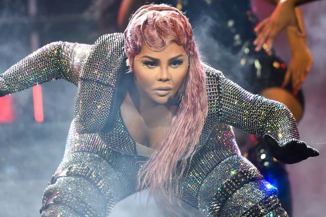 <p>Aaron J. Thornton/WireImage</p> Lil' Kim at the 2019 BET Hip Hop Awards