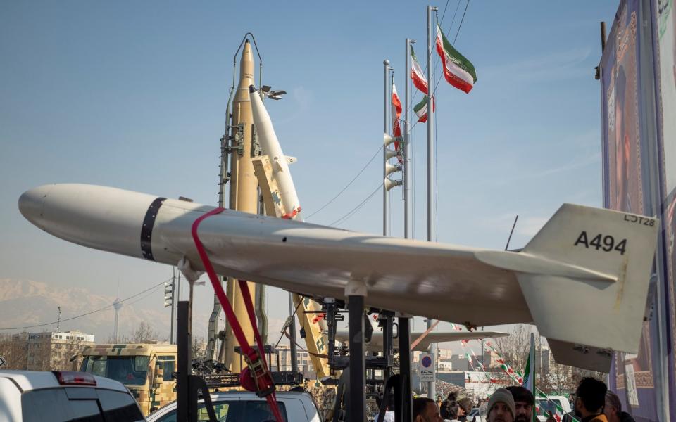 An Iranian drone that the Radio Frequency Directed Energy Weapon could be up against