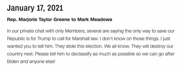 Read the text message Rep. Marjorie Taylor Greene sent to Mark Meadows, obtained by CNN. (Photo: Screen Shot/CNN)