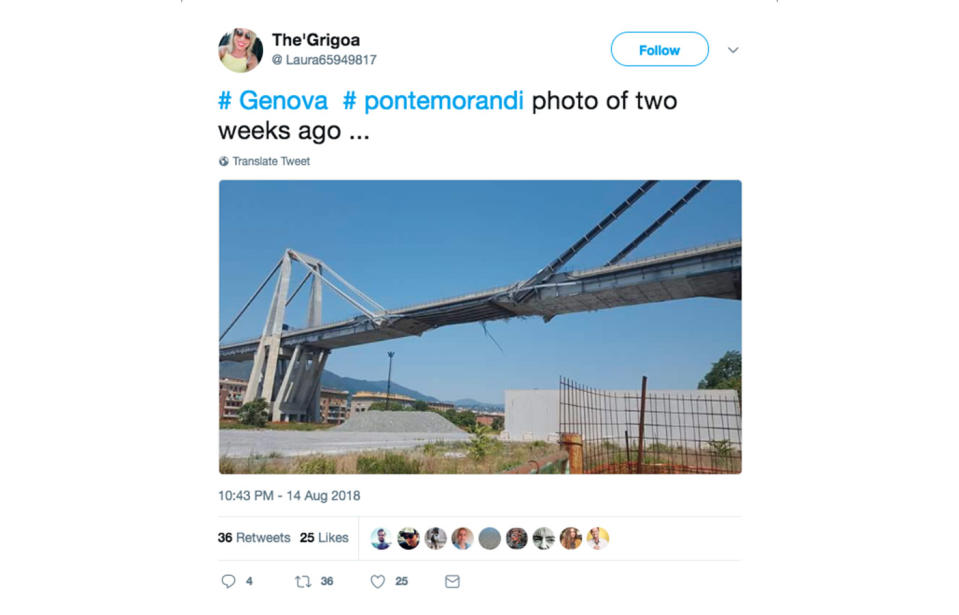 Pictures of the doomed Genoa Morandi Italy bridge 