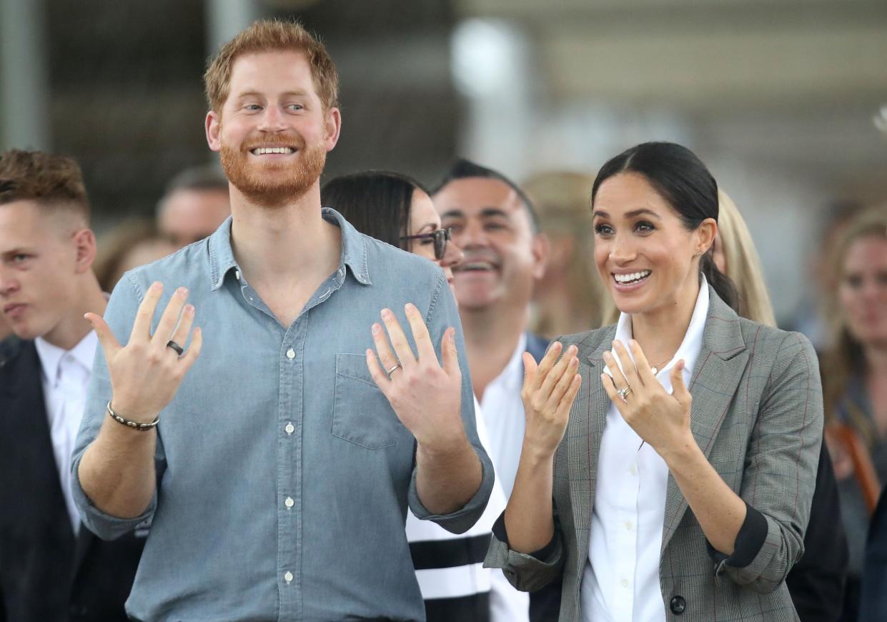Prince Harry wearing the Oura fitness ring in Australia: Getty Images