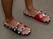 <p>It’s the details in the Tommy x Gigi collection that are its most inventive feature. Take, for instance, these fun belt-like sandals. (Getty Images) </p>