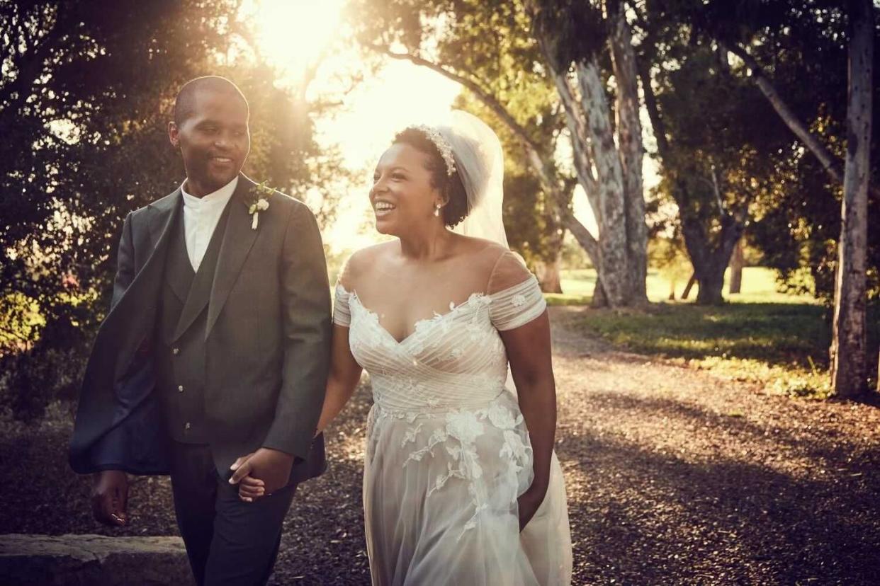 a man and woman posing for a picture