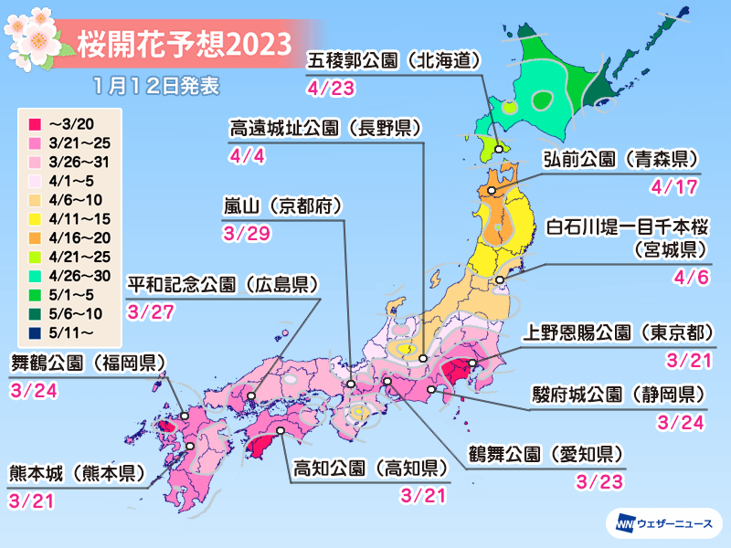 日本櫻花2023｜日本首兩份櫻花預測出爐！花期與往年相若、最早開花地區竟是XX！