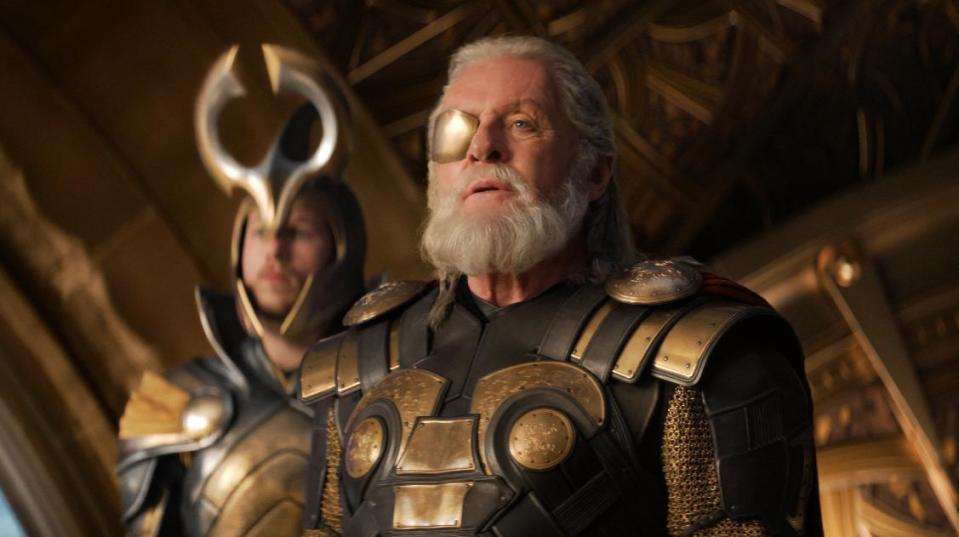 This publicity photo released by Walt Disney Studios and Marvel shows Anthony Hopkins in a scene from "Thor: The Dark World." (AP Photo/Walt Disney Studios/Marvel)