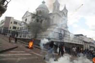 Protests against Ecuador's President Lenin Moreno's austerity measures, in Quito