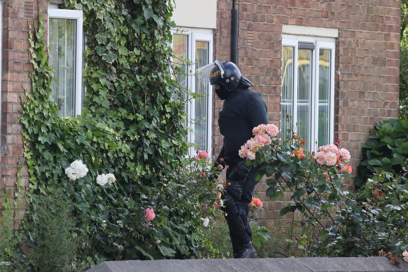 The scene of a police stand-off on Liverpool Road in St Helens