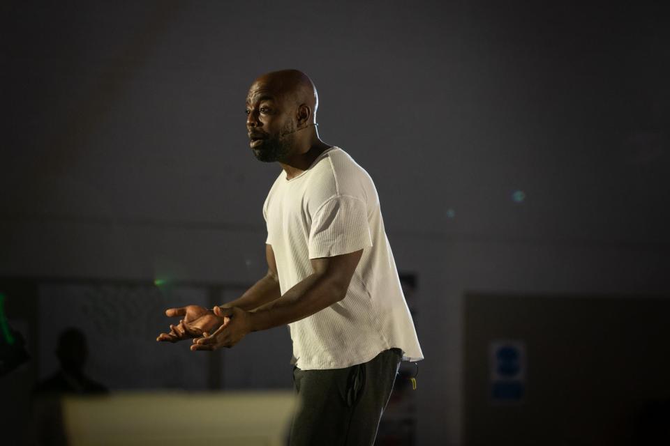 Michael Balogun in rehearsals for Death of England: Delroy (Cameron Slater Photography)