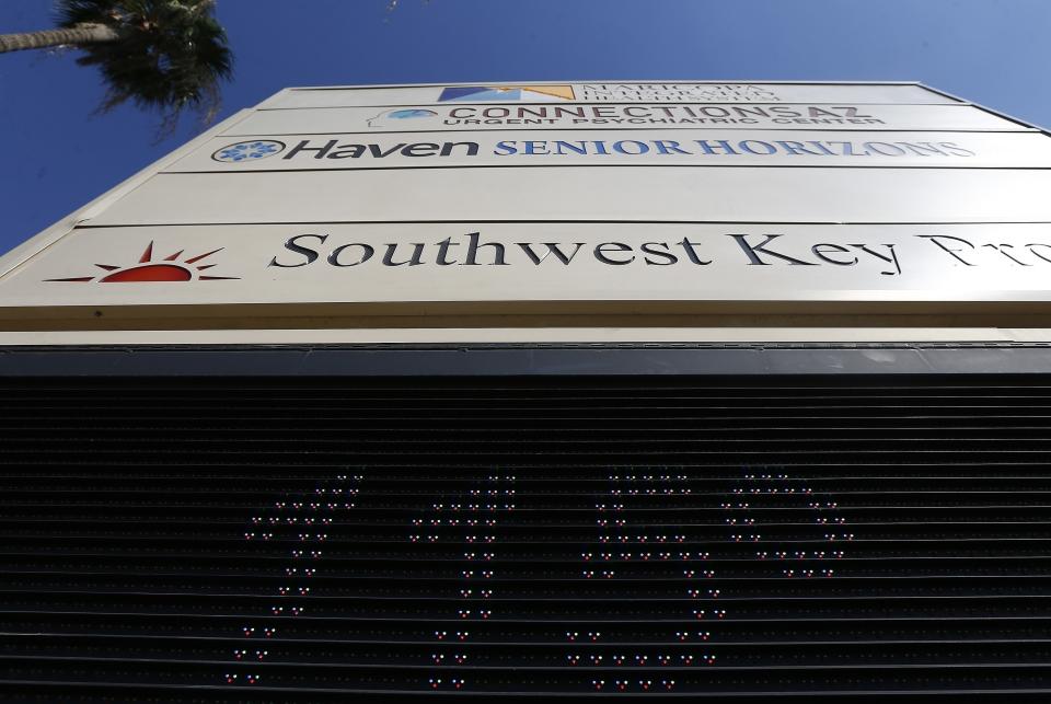 FILE - The late afternoon temperature hits 115-degrees in downtown Phoenix, Monday, June 19, 2017. As heat waves fueled by climate change arrive earlier, grow more intense and last longer, people over 60 who are more vulnerable to high temperatures are increasingly at risk of dying from heat-related causes. (AP Photo/Ross D. Franklin,File)