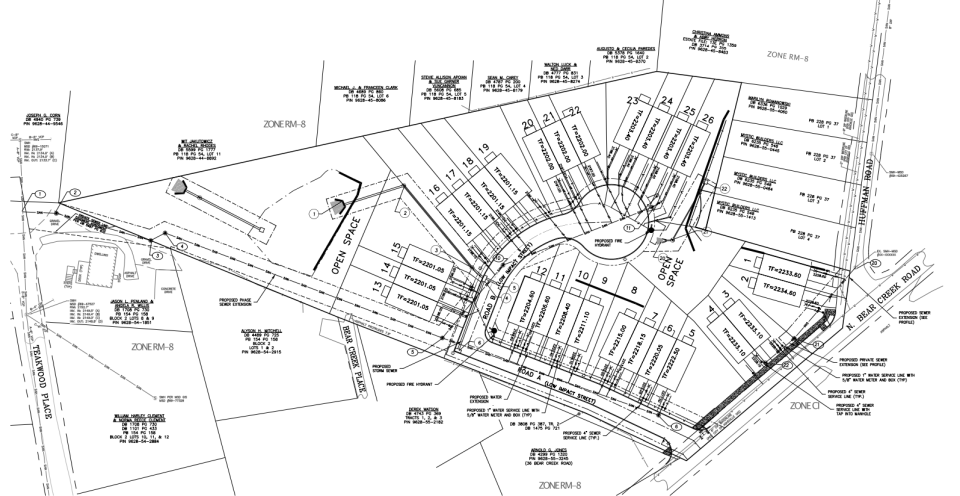 Proposed plans for the North Bear Creek development in West Asheville.