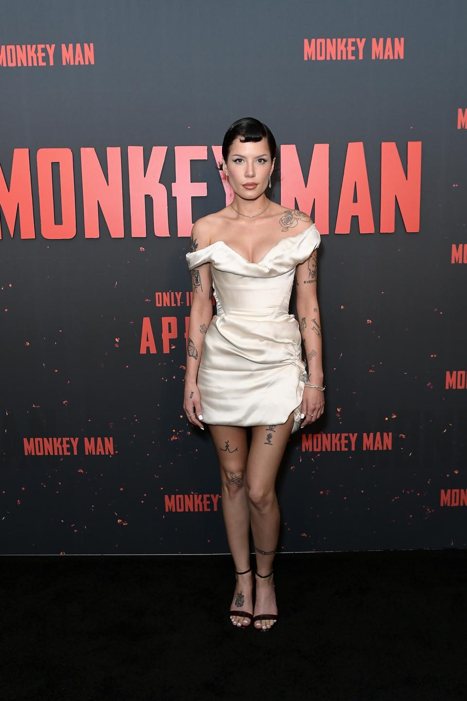 Halsey attends a special screening of MONKEY MAN presented by Universal Pictures on April 02, 2024 at the Pacific Design Center in West Hollywood, California.