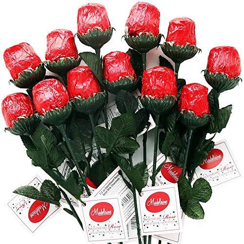 16) Madelaine Chocolate One Dozen Red Sweetheart Roses